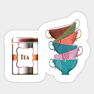 tea cups Sticker